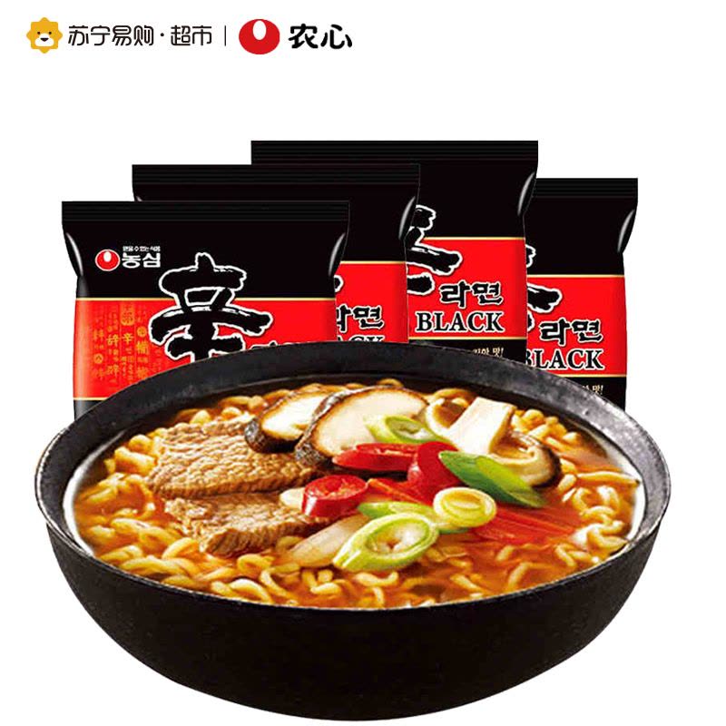 农心 辛拉面/方便面BLACK拉面煮面速食韩国汤面130g*4包 韩国进口食品图片