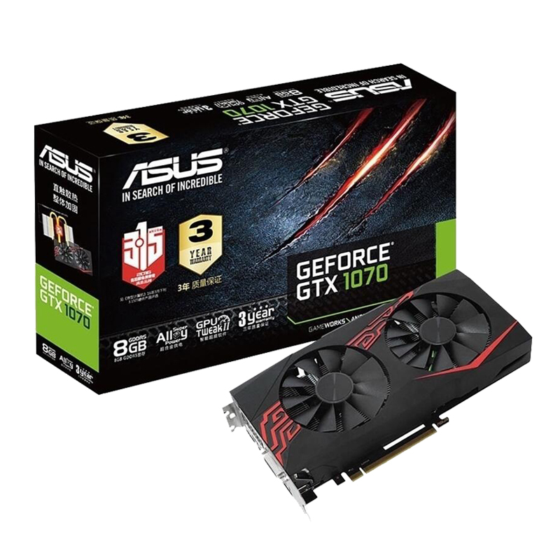 华硕 GTX1070-O8G-GAMING非公版GTX1070冰骑士独立游戏显卡