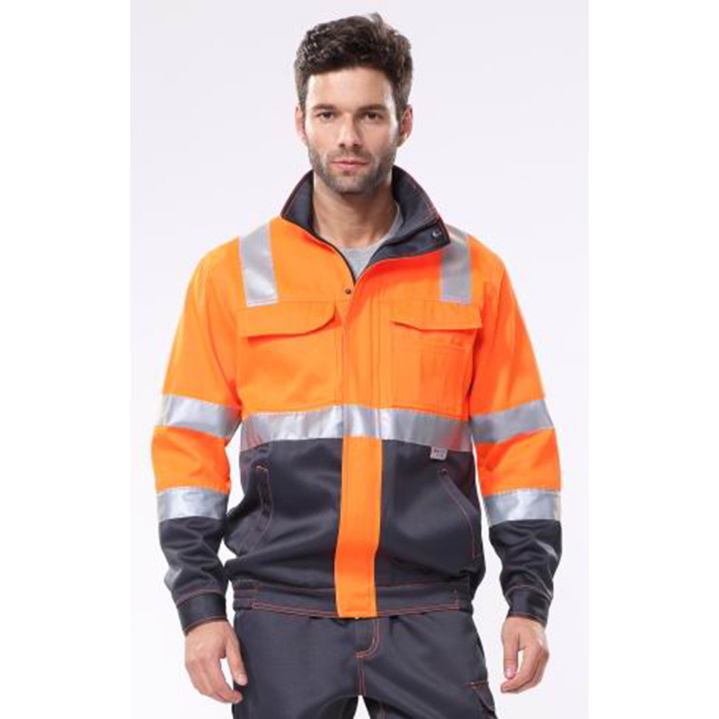 安大叔_高警示夹克荧光黄拼灰色G472-4XL