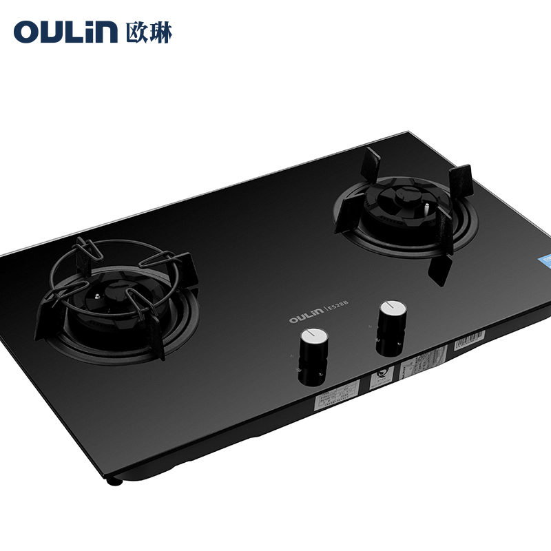Oulin/欧琳灶具E528B钢化玻璃面板燃气灶4.2KW猛火【天然气】