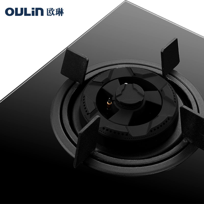 Oulin/欧琳灶具E528B钢化玻璃面板燃气灶4.2KW猛火【天然气】
