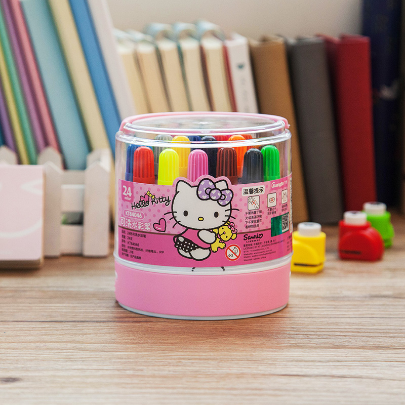 广博12色水彩笔筒装KT84044