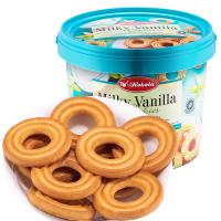 Kokola进口香草牛奶味曲奇饼干好吃的零食桶装代餐食品400克