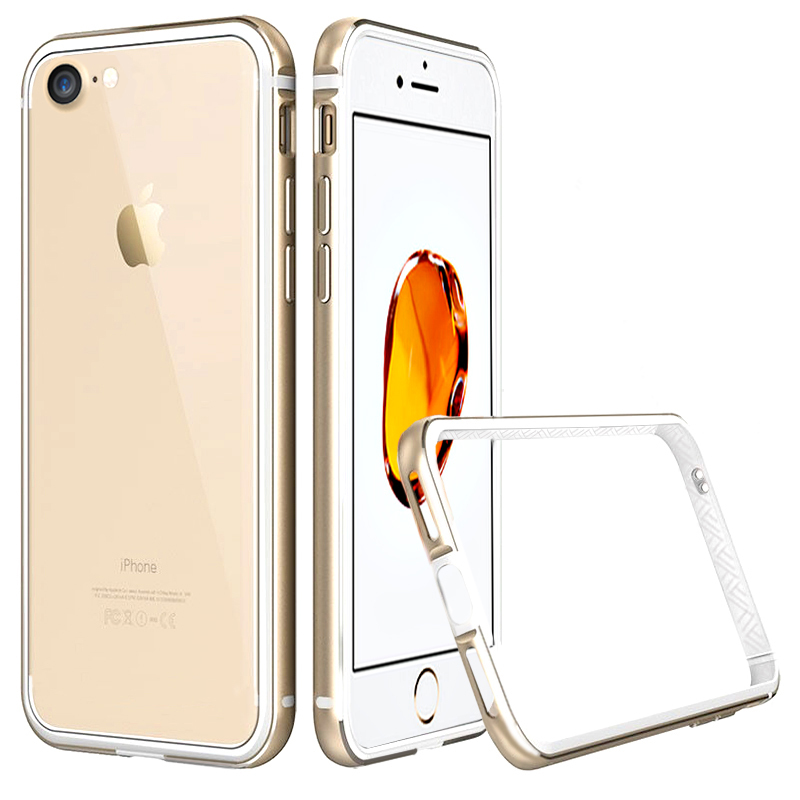 ESCASE 苹果iPhone8/7手机壳苹果8/7保护壳苹果7保护套 时尚简约金属边框保护套配挂绳