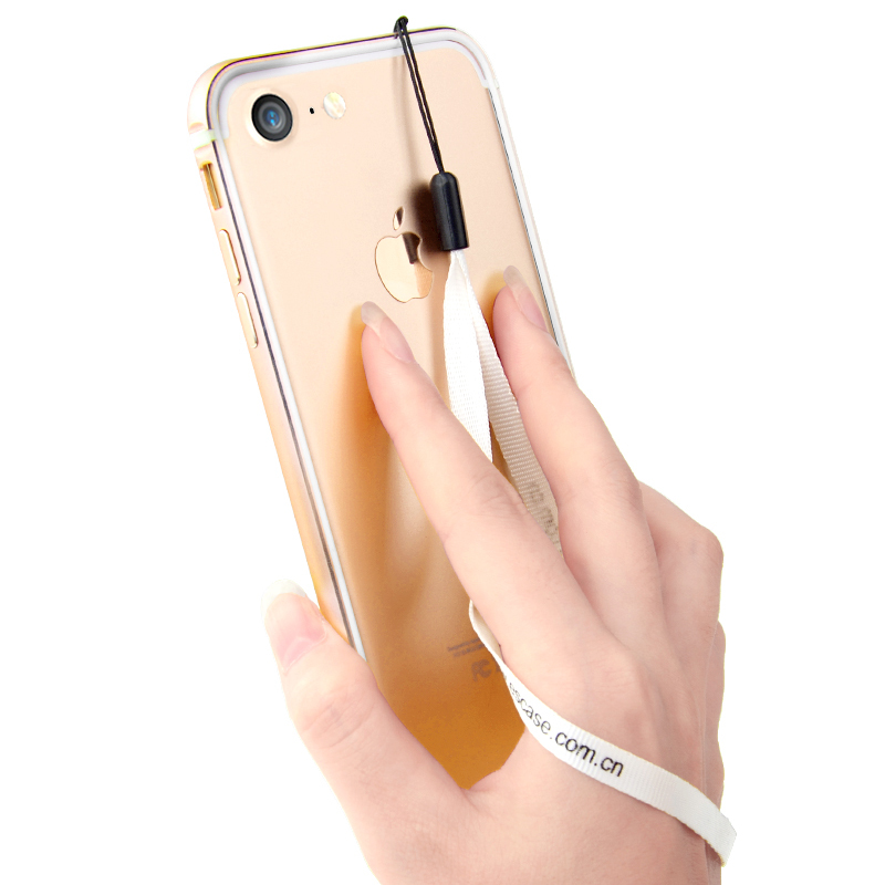 ESCASE 苹果iPhone8/7手机壳苹果8/7保护壳苹果7保护套 时尚简约金属边框保护套配挂绳
