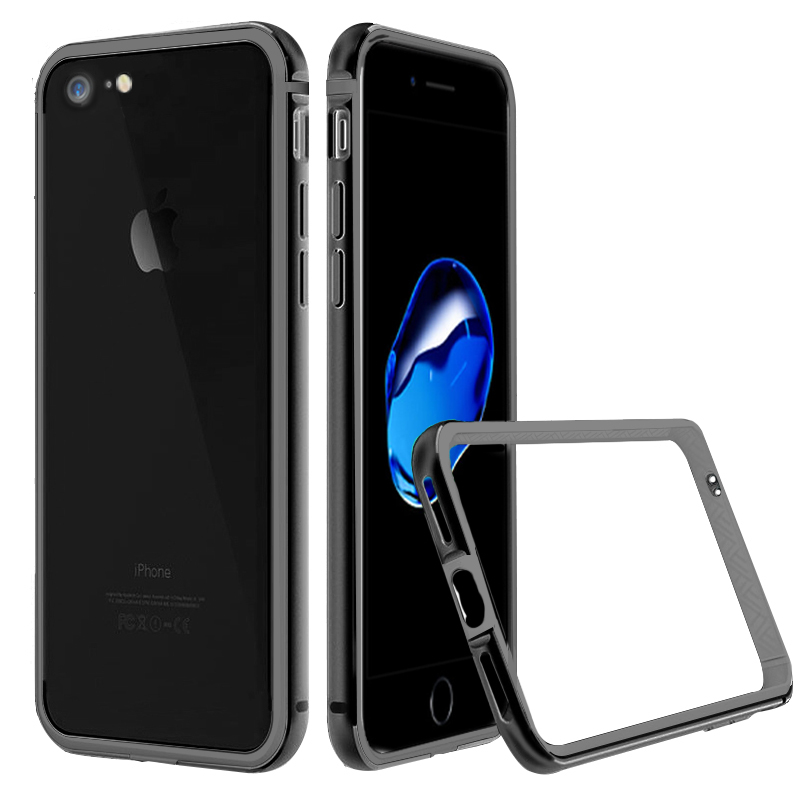ESCASE 苹果iPhone8/7手机壳苹果8/7保护壳苹果7保护套 时尚简约金属边框保护套配挂绳