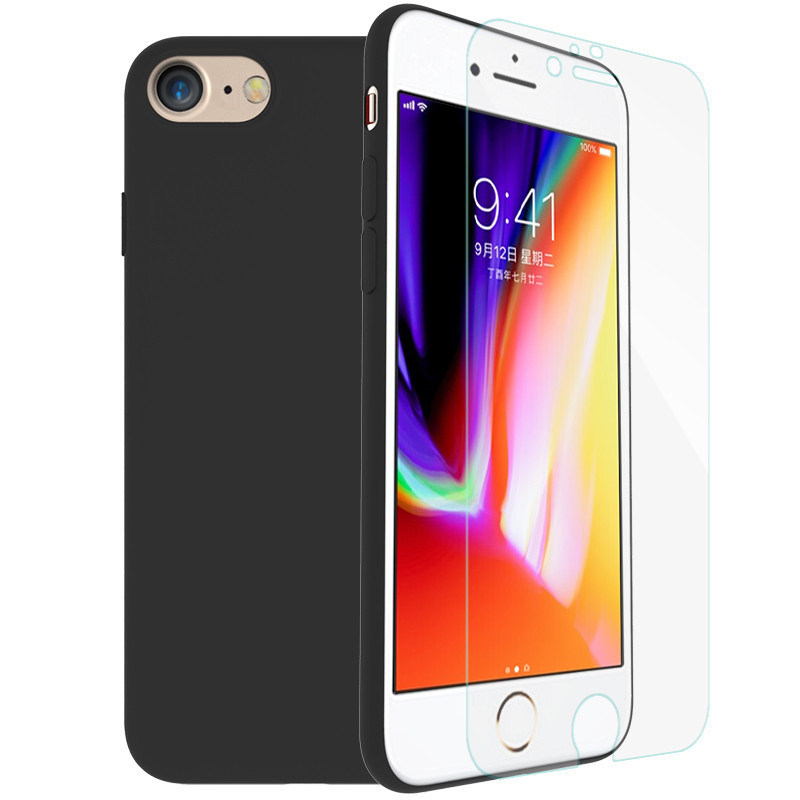[送钢化膜]ESCASE 苹果8/7手机壳iPhone8/iPhone7手机套苹果7手机保护套壳膜套装苹果8/7通用款