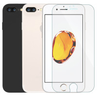 【壳膜套装】ESCASE 苹果8Plus/7Plus手机壳/钢化膜iPhone8Plus保护套/手机膜 苹果7P保护壳