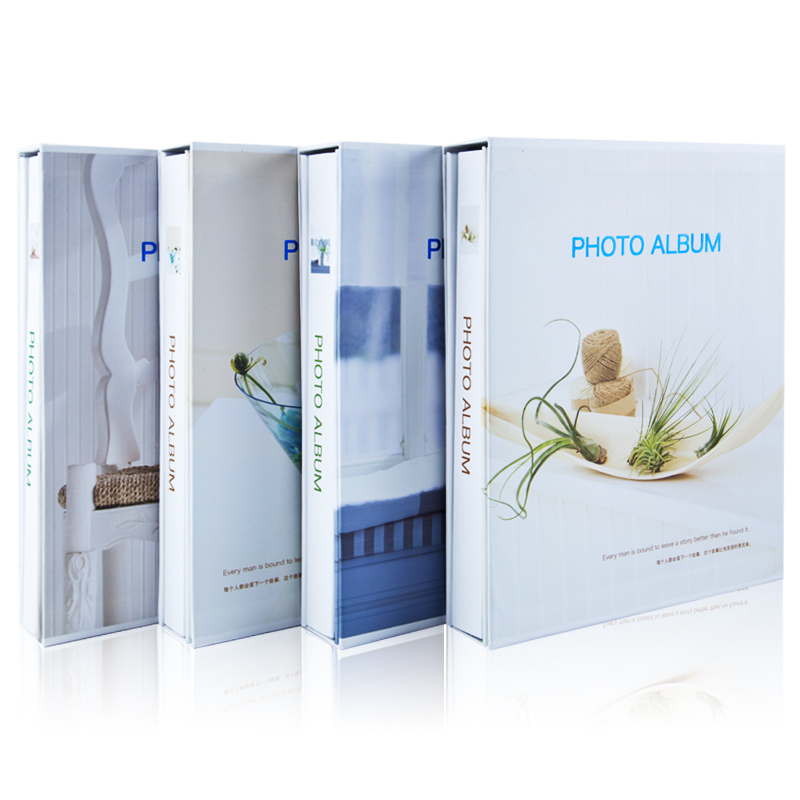 广博4R160仿华夫插袋带盒相册