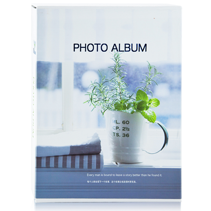 广博4R160仿华夫插袋带盒相册