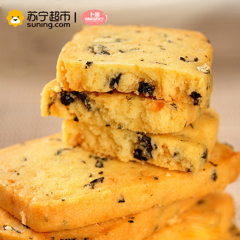 卜珂 海苔肉松味曲奇西饼(烘烤类糕点)200g休闲零食品饼干