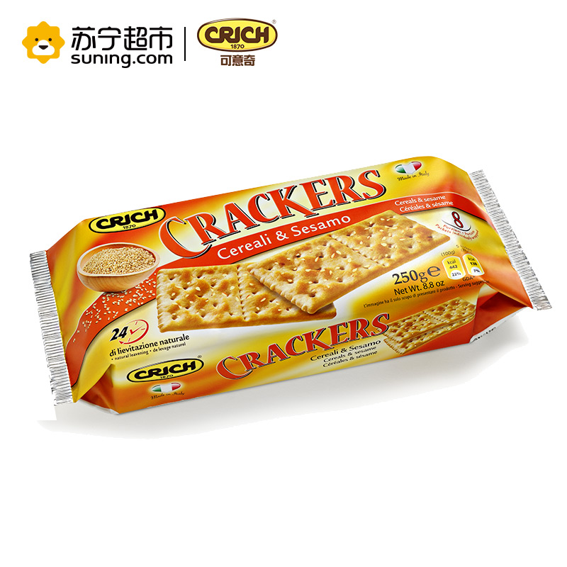 可意奇(CRICH)谷物芝麻梳打饼干250g/袋高清大图