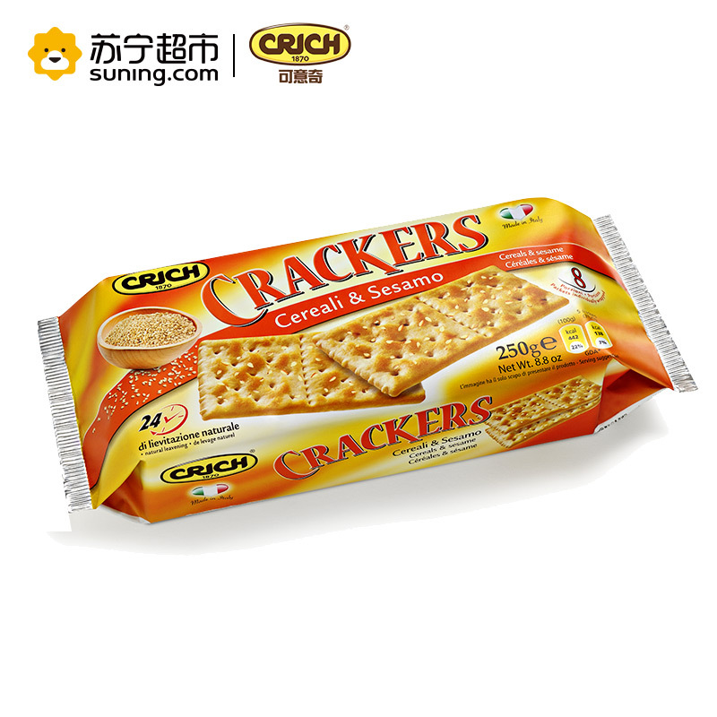 可意奇(CRICH)谷物芝麻梳打饼干250g/袋