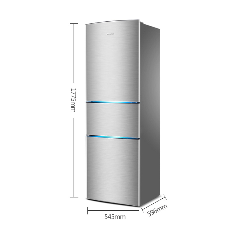 容声(Ronshen) BCD-211D12N 211升 三门冰箱 家用节能 拉丝工艺面板(拉丝银)