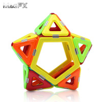 绿之爱 美国MAGFX 63 精钢第二代磁力片磁力建构片百变提拉63片星球探险者