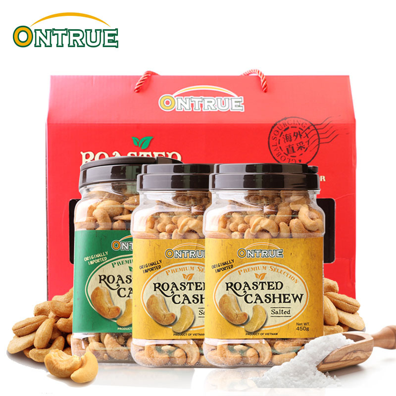 ONTRUE牌 原味腰果 250g*1罐+盐焗腰果250g*2罐 越南进口