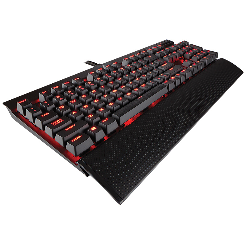 美商海盗船(USCorsair)Gaming系列 K70 LUX红色背光樱桃MX轴绝地求生游戏机械键盘 黑色 茶轴