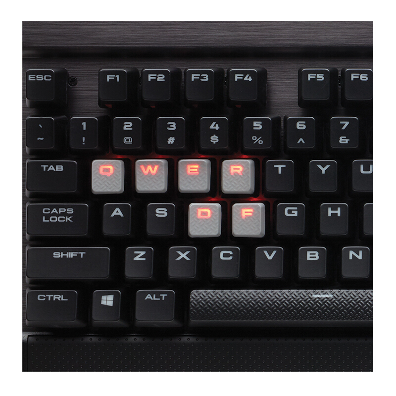 美商海盗船(USCorsair)Gaming系列 K70 LUX红色背光樱桃MX轴绝地求生游戏机械键盘 黑色 茶轴
