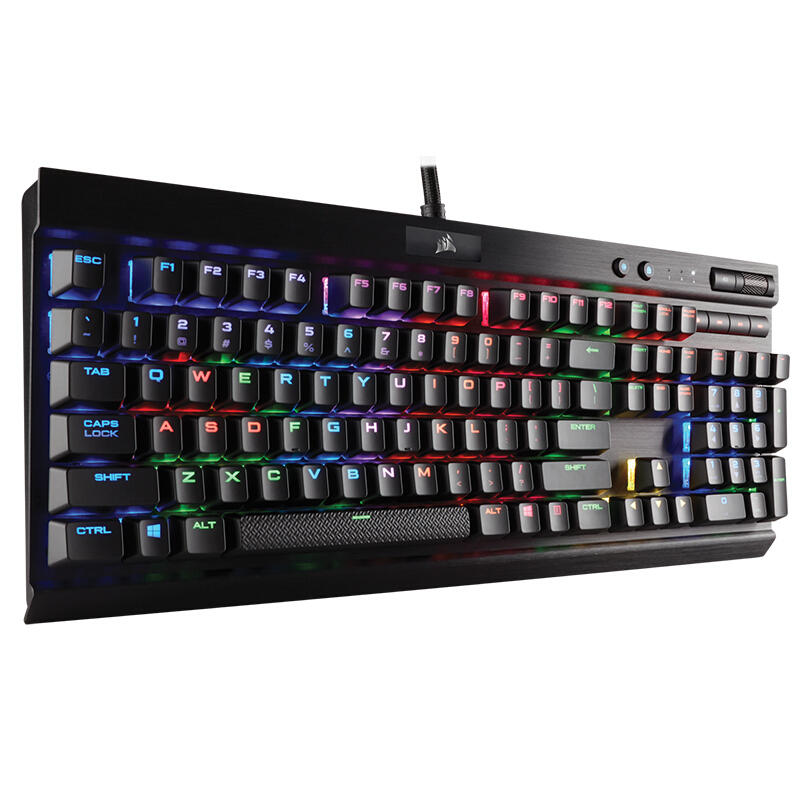 美商海盗船(USCorsair)Gaming系列 K70 LUX RGB 幻彩背光绝地求生电竞游戏机械键盘 黑色 茶轴