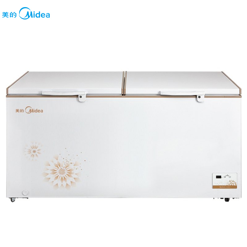 美的(Midea)BD/BC-768DKEM时尚金 768升 双顶开们大冷冻力 家用商用卧式节能冰柜卧式冷柜