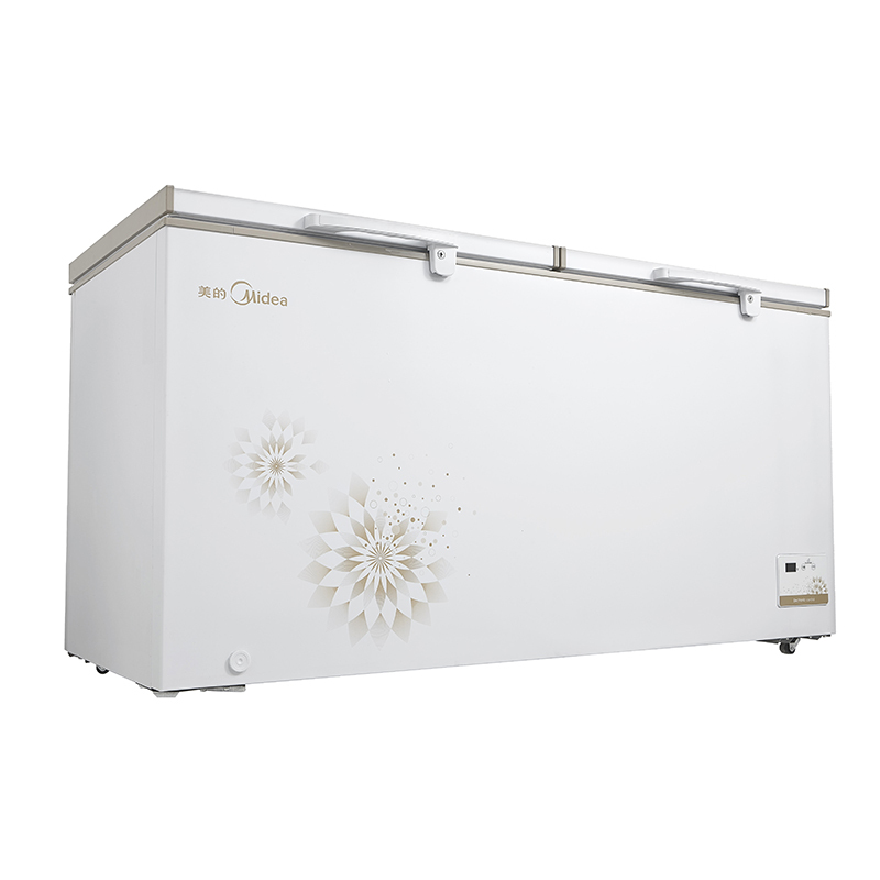 美的(Midea)BD/BC-768DKEM时尚金 768升 双顶开们大冷冻力 家用商用卧式节能冰柜卧式冷柜