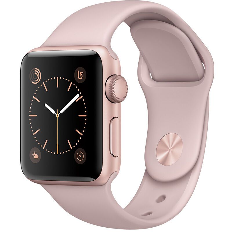 Apple Watch Sport Series 1 智能手表(38毫米玫瑰金色铝金属表壳搭配粉砂色运动型表带)