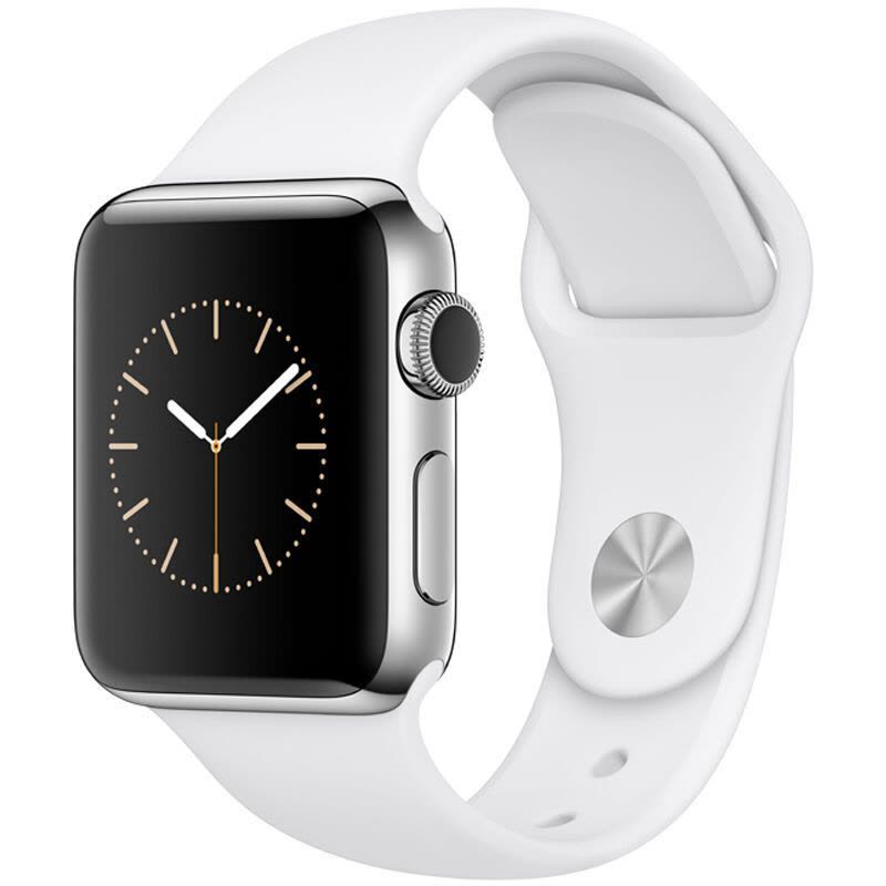 Apple Watch Series 2 智能手表(38毫米不锈钢表壳 白色运动型表带 GPS 50米防水)图片