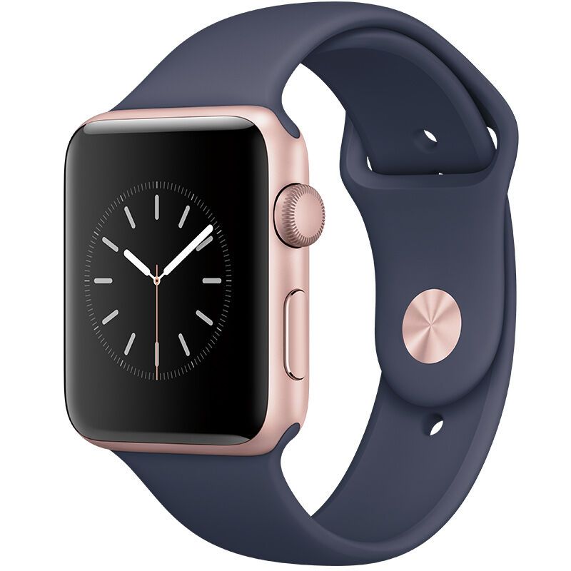 Apple苹果 Series1智能手表 42毫米 玫瑰金色铝金属表壳 午夜蓝色运动型表带 MNNM2CH/A