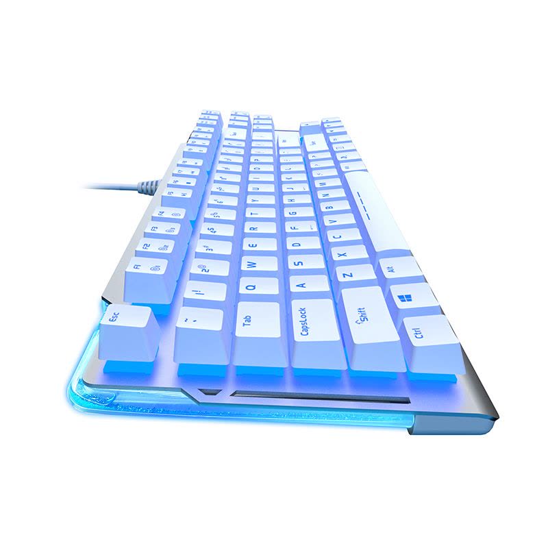 达尔优(dare-u)EK815 87键水流背光机械键盘台式机笔记本电脑办公游戏守望先锋LOL有线游戏键盘USB白色黑轴图片