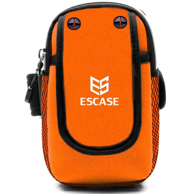 ESCASE 手机臂包/跑步包/手机零钱收纳包/袋 男女通用 苹果X/8/7plus等5.5及以下英寸手机适用 活力橙图片