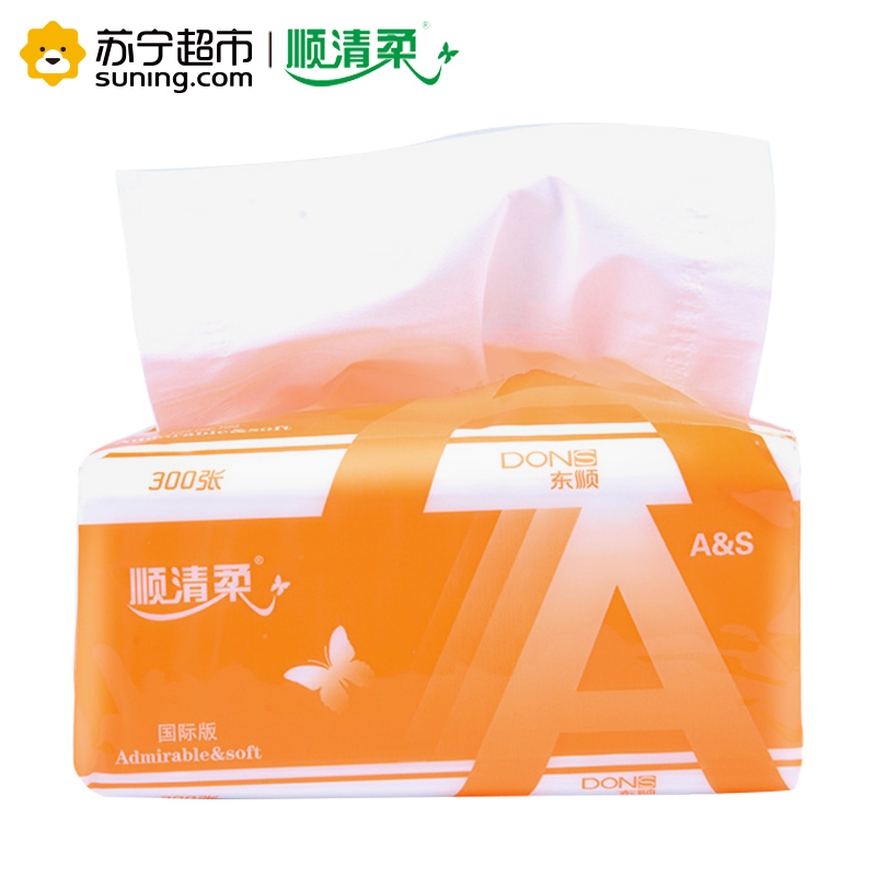 顺清柔 抽纸 三层100抽小规格抽取式面巾纸纸巾国产