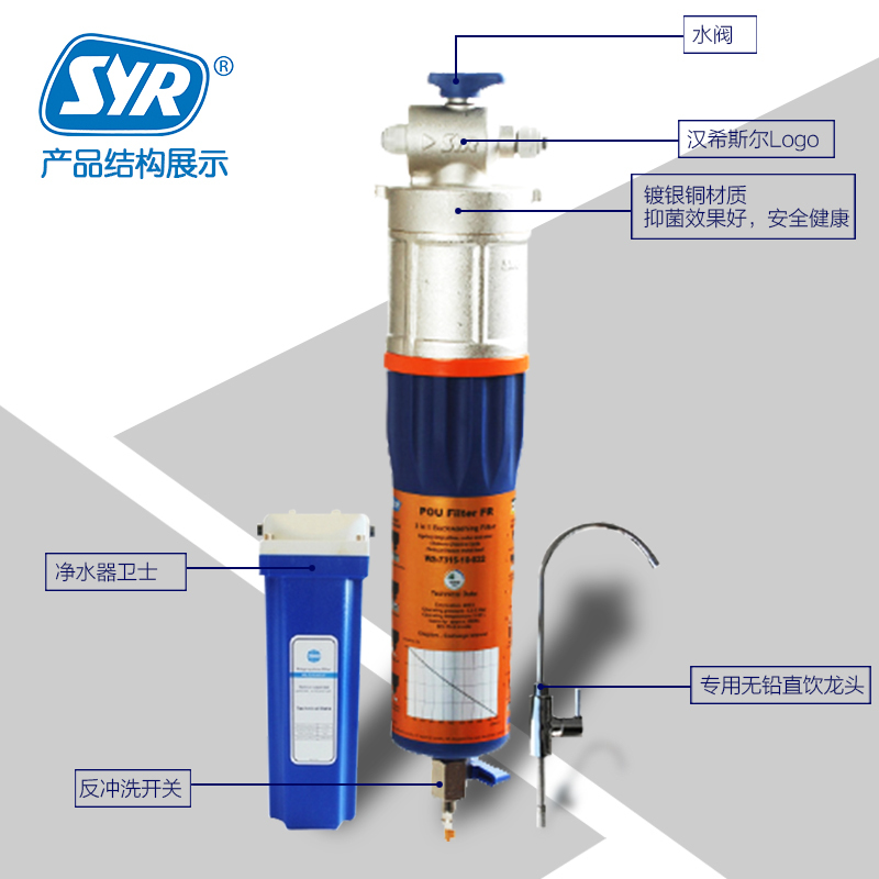 汉斯希尔(SYR)WS-7315-10-032 三合一家用净水器净水机直饮机