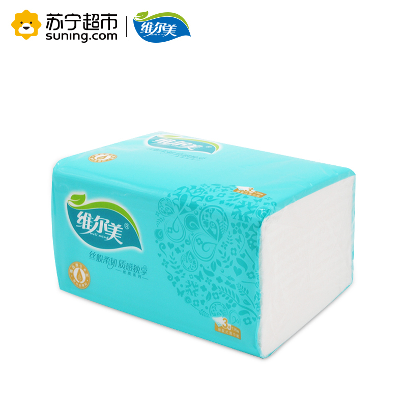 维尔美丝质系列迷你型抽取式面纸3层136抽6包家庭装120mm*190mm