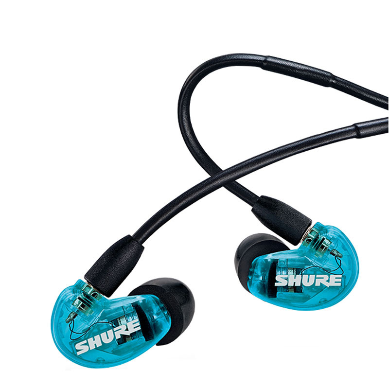 舒尔(Shure) SE215 蓝色 音乐入耳式 隔音hifi耳塞 被动降噪耳机