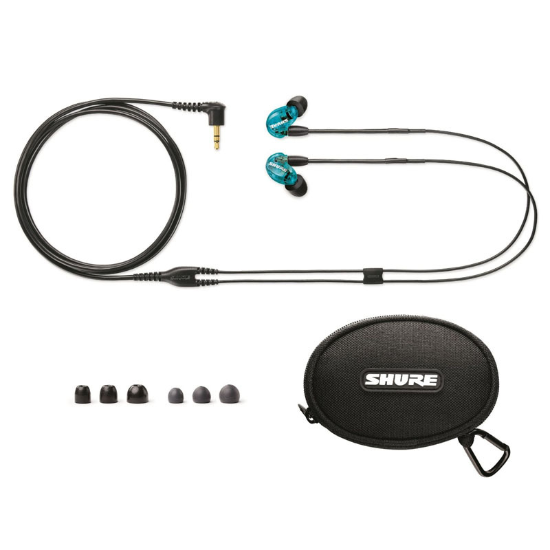 舒尔(Shure) SE215 蓝色 音乐入耳式 隔音hifi耳塞 被动降噪耳机