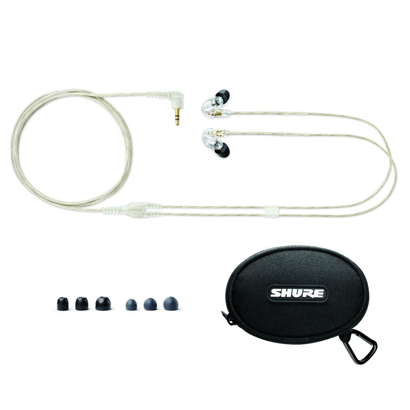 舒尔(Shure) SE215-CL 透明 音乐入耳式 隔音hifi耳塞 被动降噪耳机