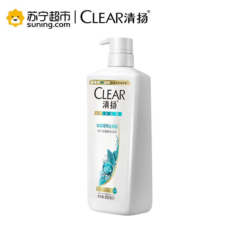 [吴亦凡同款]清扬 (CLEAR) 洗发水 去屑洗发露 冰爽薄荷止痒型500g 女士 受损发质、中性、干性[联合利华]图片