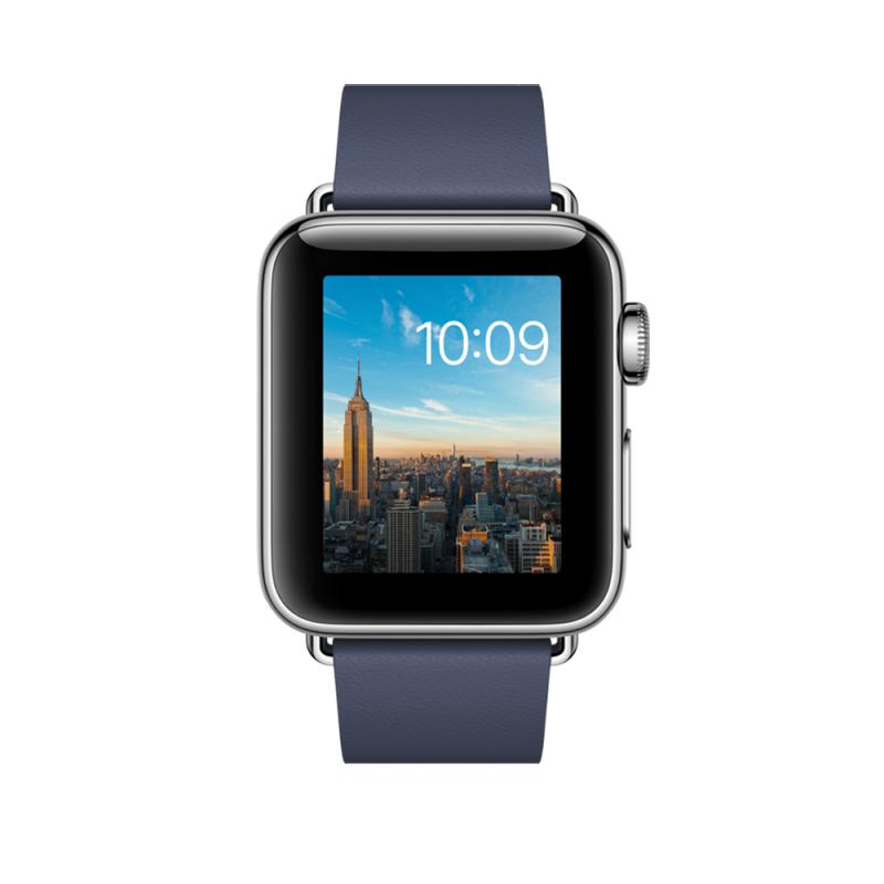 Apple Watch Series 2 38毫米 不鏽鋼錶殼配午夜藍色時尚圈扣錶帶 智能手錶