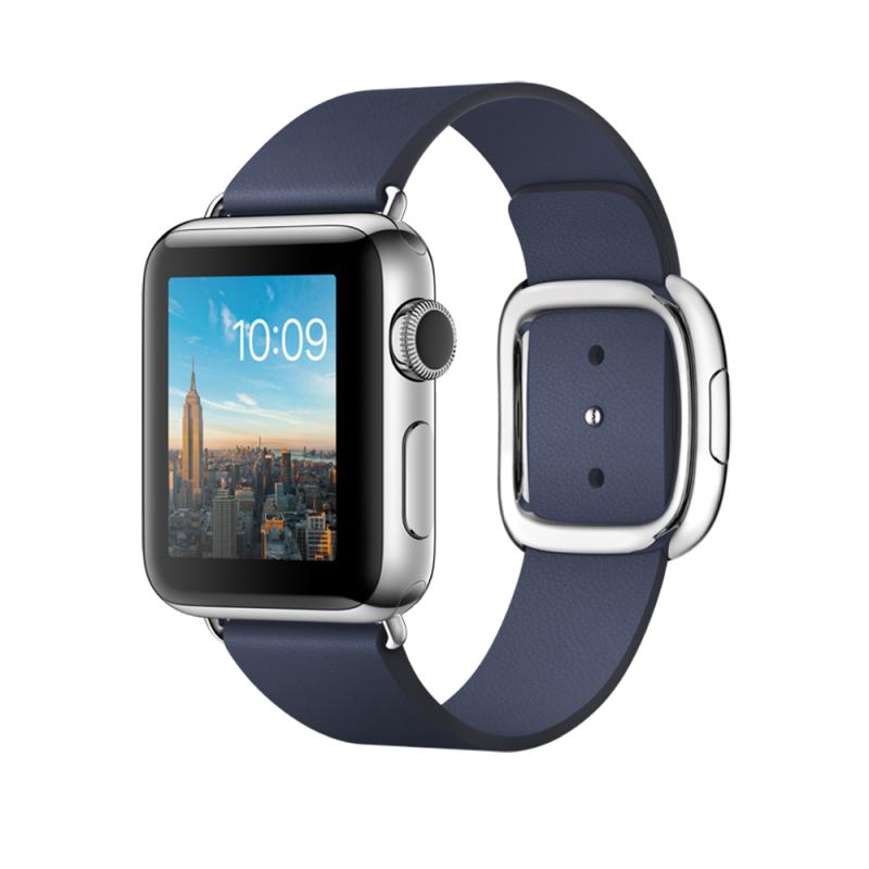 Apple Watch Series 2 38毫米 不鏽鋼錶殼配午夜藍色時尚圈扣錶帶 智能手錶