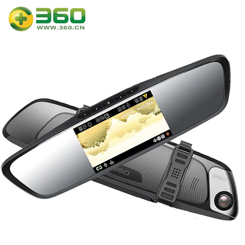 360行车记录仪后视镜版 J521 5.0英寸高清大屏 广角星光夜视 智能手势拍照 树脂镜头 wifi连接 黑色图片