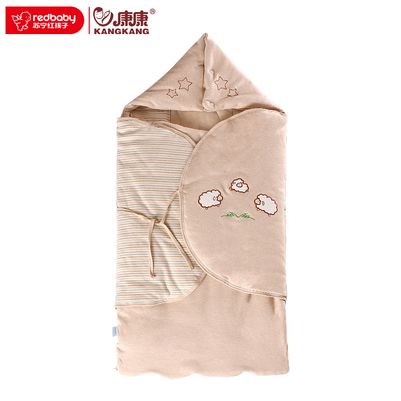 [苏宁红孩子] 康康 T15 D001 多功能睡袋抱被 彩棉包被 彩棉抱被 防踢被 天然彩棉抱被
