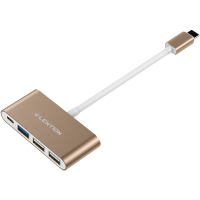lention蓝盛 Type-C转接头USB hub3.0适用Type-C接口笔记本 VGA转换器 金色