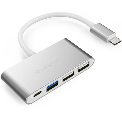 lention蓝盛 Type-C转接头USB hub3.0 适用Type-C接口笔记本VGA转换器1.6 素雅银