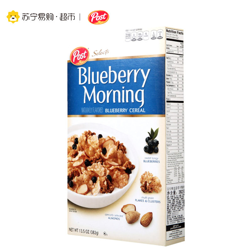 美国进口 宝氏精选蓝莓早餐麦片 382g