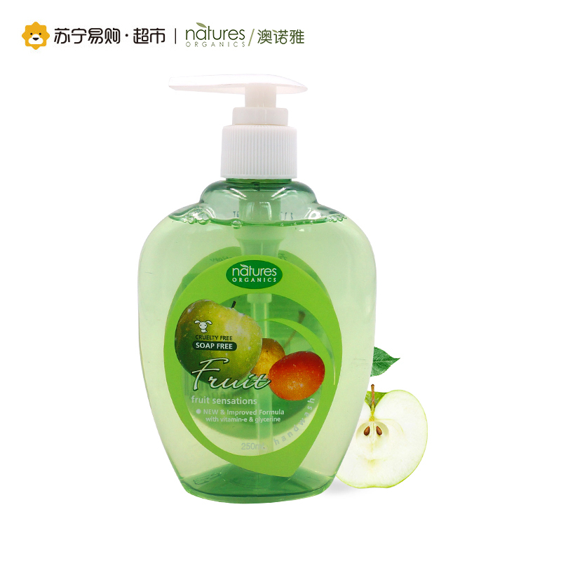 澳诺雅·天然植物洗手液(清新水果型)水果清香深层滋养瓶装洗手液长效清洁保护双手