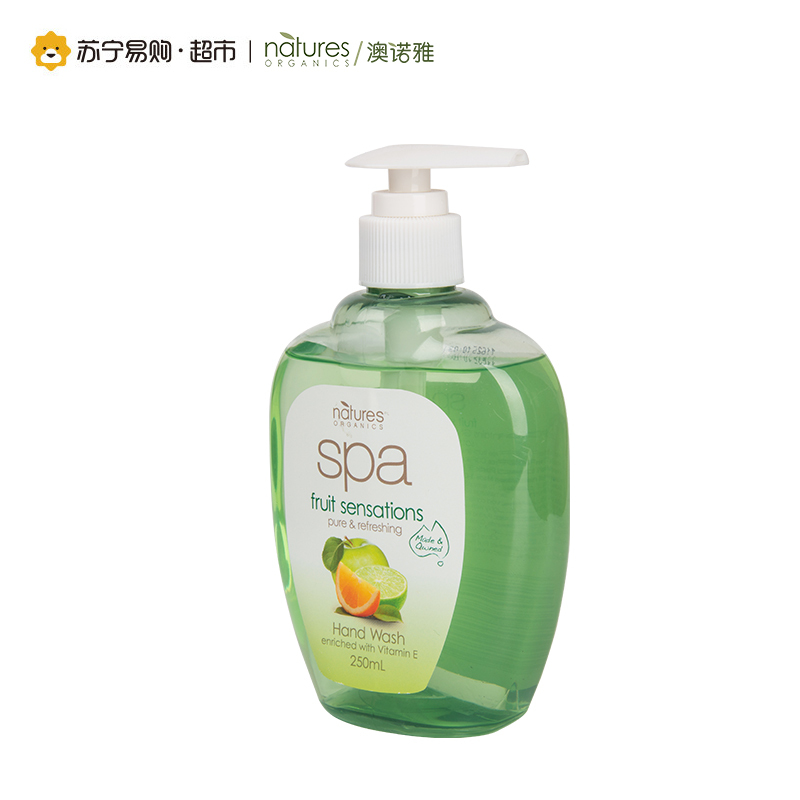 澳诺雅·天然植物洗手液(清新水果型)水果清香深层滋养瓶装洗手液长效清洁保护双手