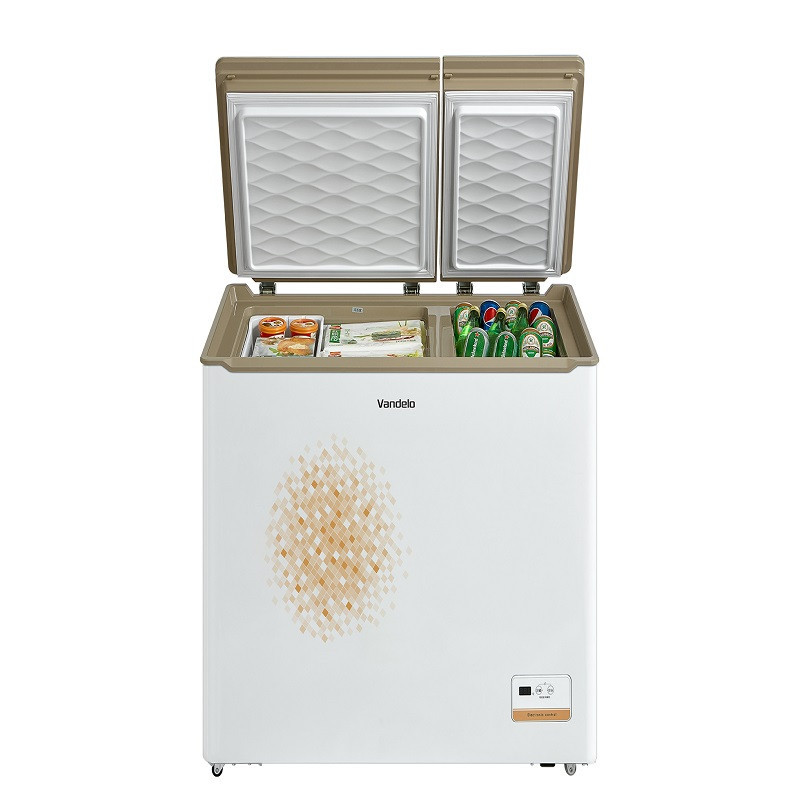 美的(Midea)BCD-186DKEV白色 186升 玻璃门体 冷冻冷藏 卧式家用商用节能冰柜冷柜