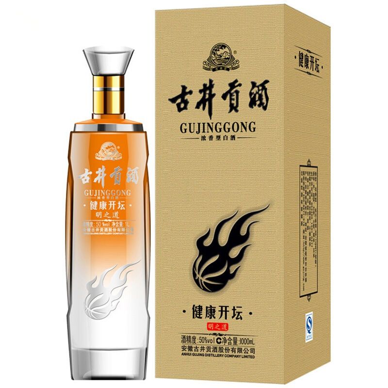 古井贡酒 健康开坛白酒 明之道 浓香型 50度 1000mlx6瓶 整箱装