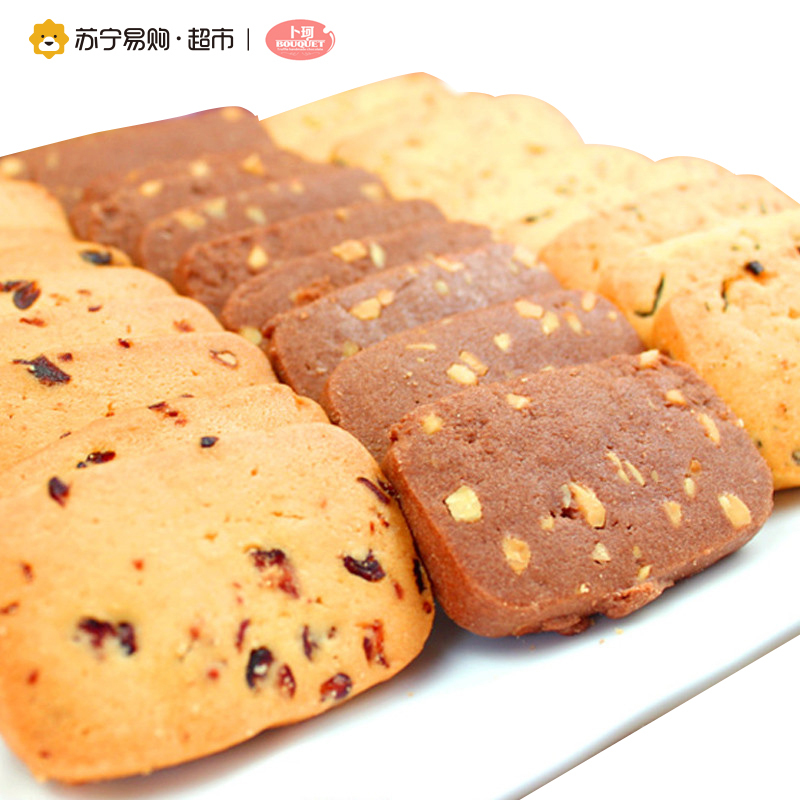 [苏宁超市]卜珂 曲奇饼干4连包 780g