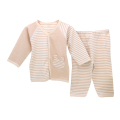 宝艺婴幼儿内衣对襟系带彩棉婴儿对襟套装 BY5735